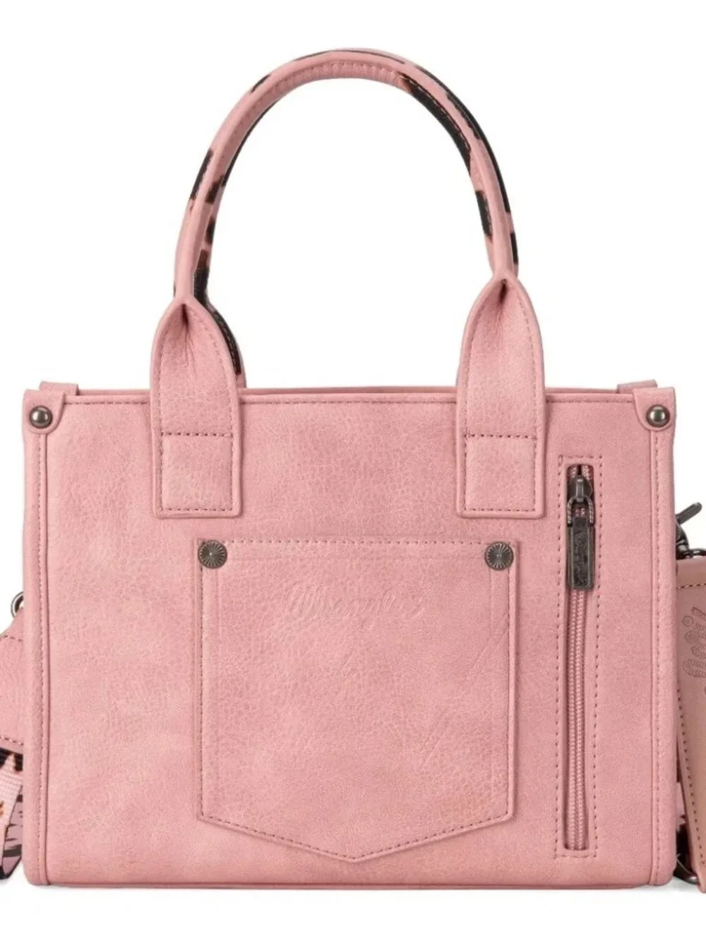 Wrangler Cow Print Concealed Carry Tote/Crossbody - Pink